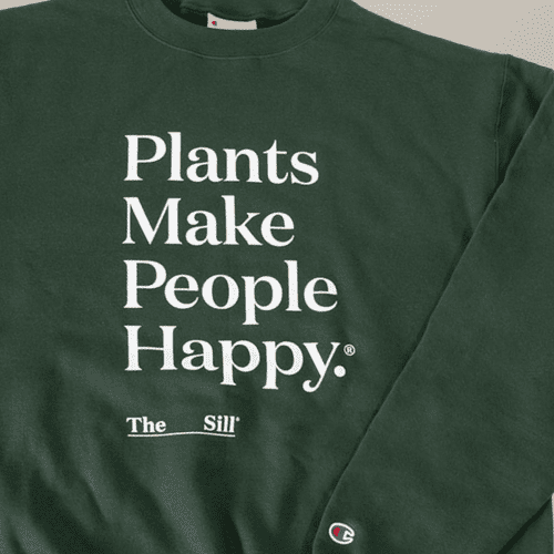 TheSill Plants Make People Happy Sweatshirt Green Variant