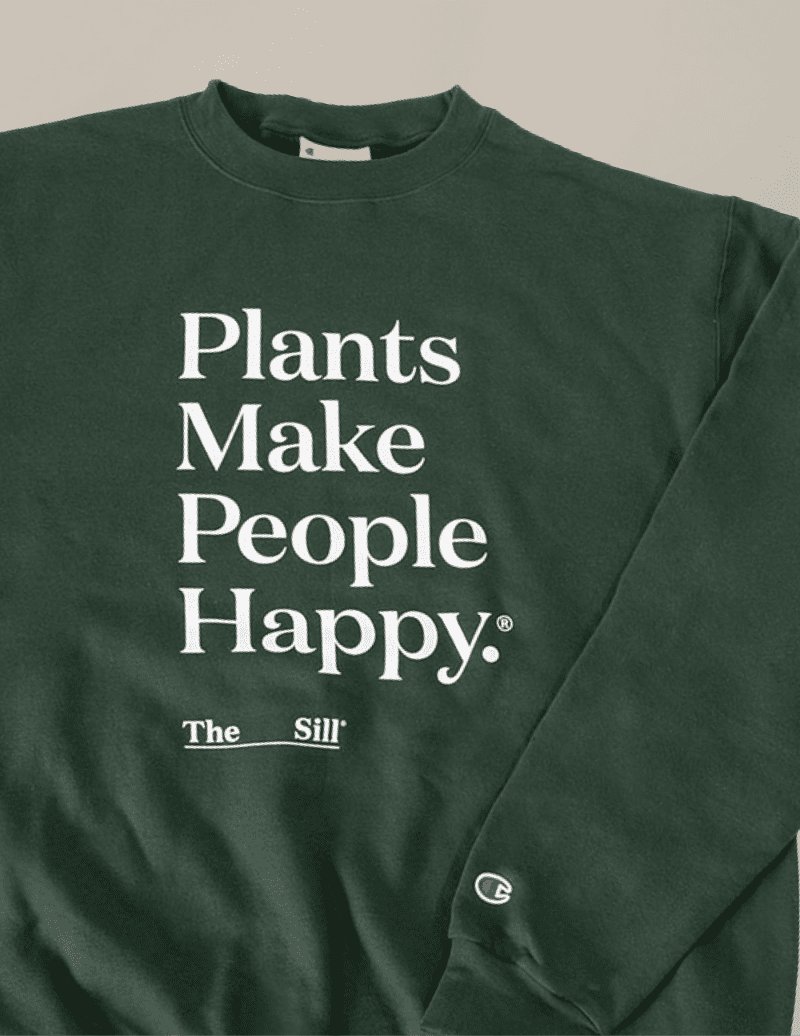 TheSill Plants Make People Happy Sweatshirt Green Variant